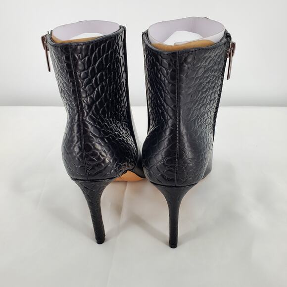 Vince Camuto Women's 6M Allost Black Croco Pointy Toe Ankle Boot 3in Heel New - Picture 5 of 12